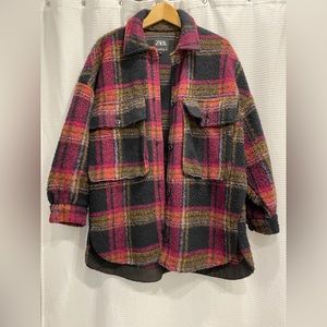 ZARA WOOL BLEND CHECK OVERSHIRT
